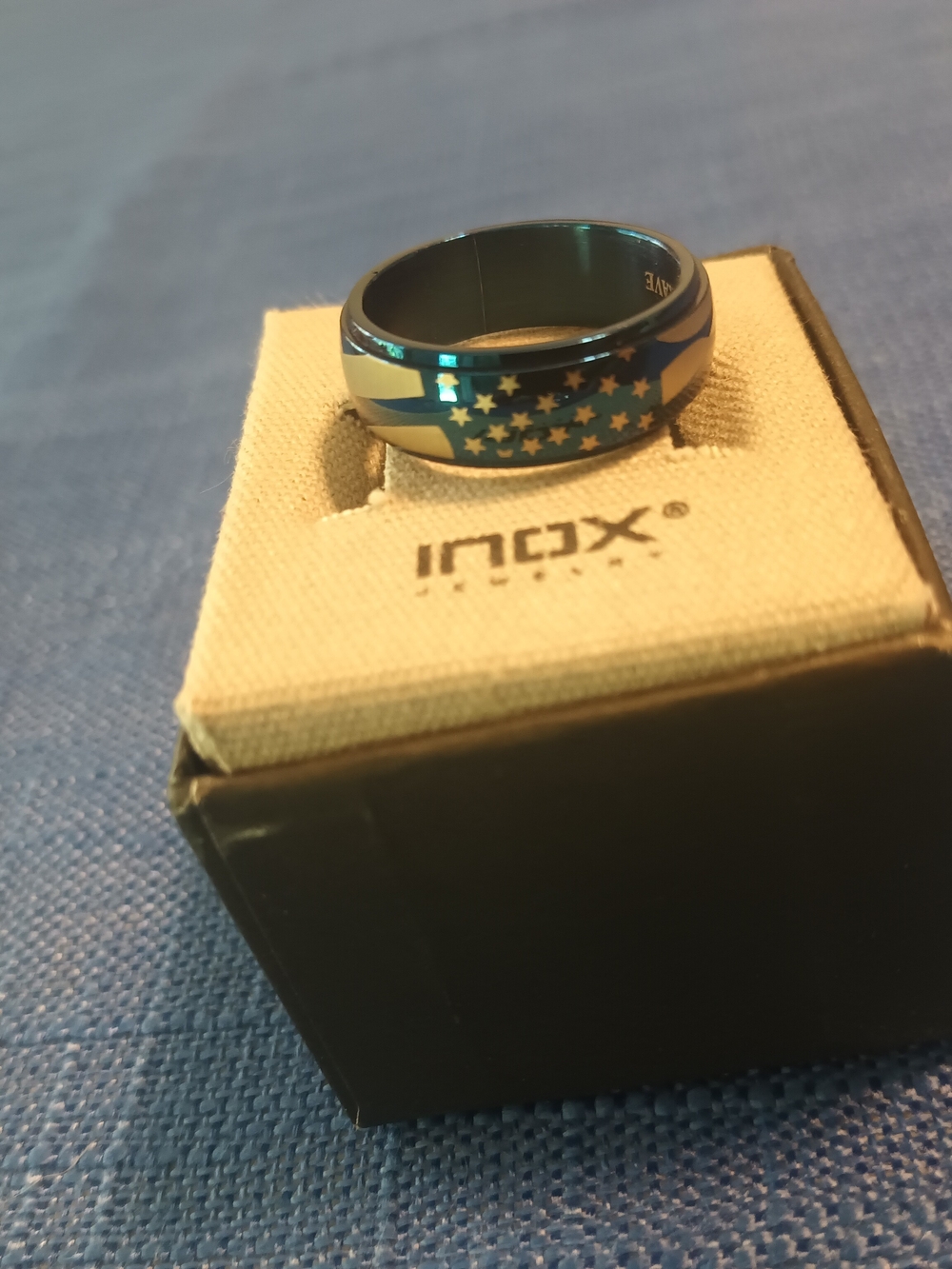 American Flag Titanium Spinner Ring Patriotic Band Men's Size 11